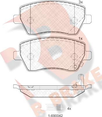 R Brake RB1748 - Гальмівні колодки, дискові гальма avtolavka.club