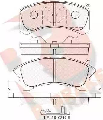 R Brake RB1701 - Гальмівні колодки, дискові гальма avtolavka.club