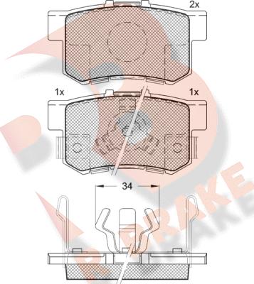 R Brake RB1718 - Гальмівні колодки, дискові гальма avtolavka.club