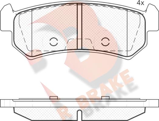 R Brake RB1727 - Гальмівні колодки, дискові гальма avtolavka.club