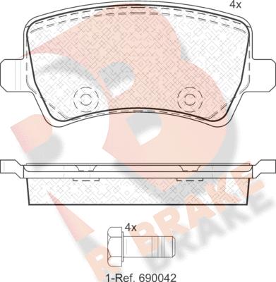 R Brake RB1776 - Гальмівні колодки, дискові гальма avtolavka.club