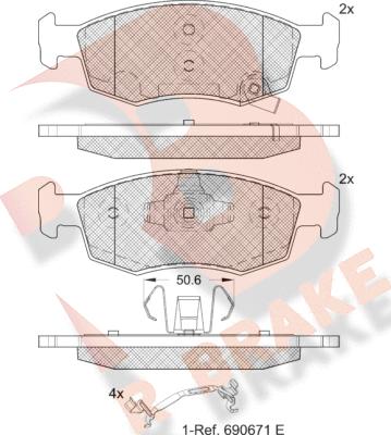 R Brake RB2422 - Гальмівні колодки, дискові гальма avtolavka.club