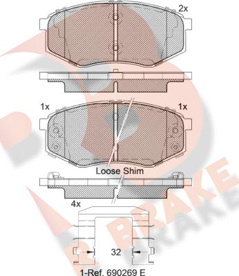 R Brake RB2094 - Гальмівні колодки, дискові гальма avtolavka.club