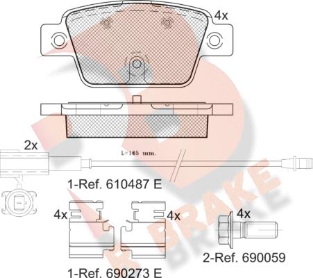 R Brake RB2043 - Гальмівні колодки, дискові гальма avtolavka.club