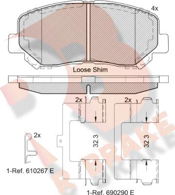 R Brake RB2055 - Гальмівні колодки, дискові гальма avtolavka.club