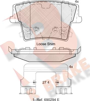 R Brake RB2069 - Гальмівні колодки, дискові гальма avtolavka.club