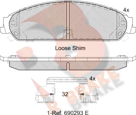 R Brake RB2068 - Гальмівні колодки, дискові гальма avtolavka.club