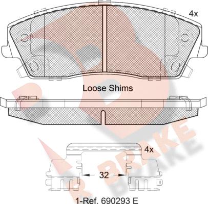 R Brake RB2067 - Гальмівні колодки, дискові гальма avtolavka.club