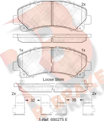 R Brake RB2082 - Гальмівні колодки, дискові гальма avtolavka.club