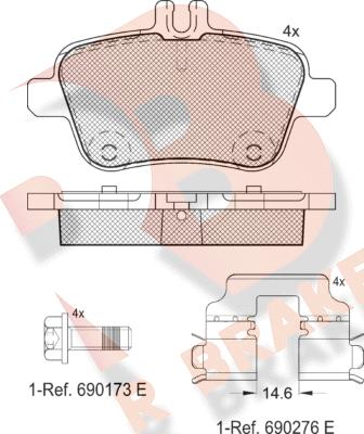 R Brake RB2039 - Гальмівні колодки, дискові гальма avtolavka.club