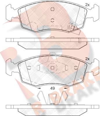 R Brake RB2032 - Гальмівні колодки, дискові гальма avtolavka.club