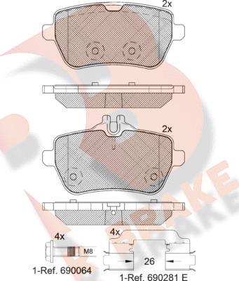 R Brake RB2076-400 - Гальмівні колодки, дискові гальма avtolavka.club