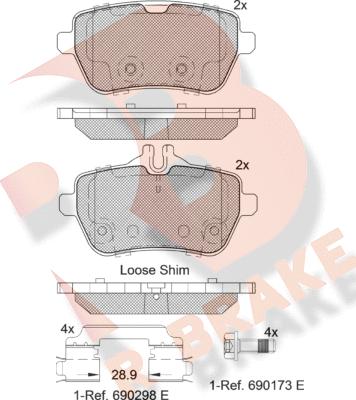 R Brake RB2076 - Гальмівні колодки, дискові гальма avtolavka.club