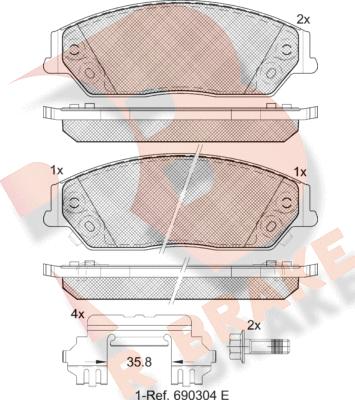 R Brake RB2077 - Гальмівні колодки, дискові гальма avtolavka.club