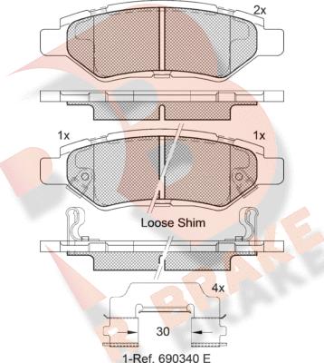 R Brake RB2142 - Гальмівні колодки, дискові гальма avtolavka.club