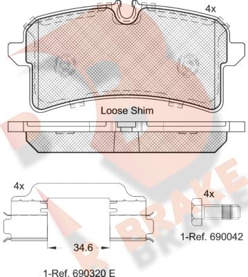 R Brake RB2159-204 - Гальмівні колодки, дискові гальма avtolavka.club