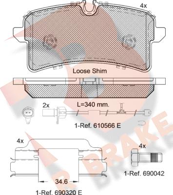 R Brake RB2159 - Гальмівні колодки, дискові гальма avtolavka.club