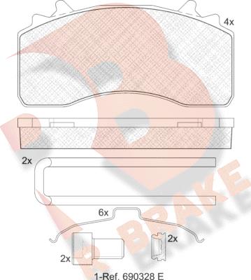 R Brake RB2154-066 - Гальмівні колодки, дискові гальма avtolavka.club