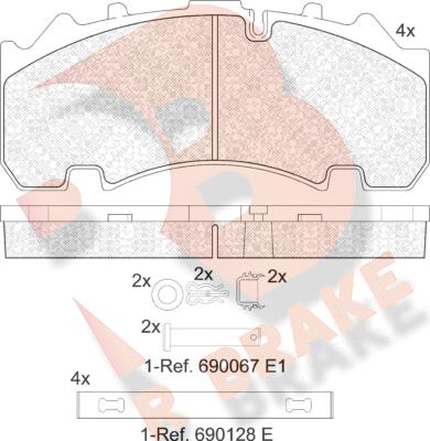 R Brake RB2155-066 - Гальмівні колодки, дискові гальма avtolavka.club