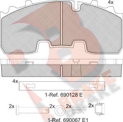 R Brake RB2156-066 - Гальмівні колодки, дискові гальма avtolavka.club