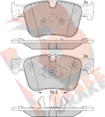 R Brake RB2166-203 - Гальмівні колодки, дискові гальма avtolavka.club