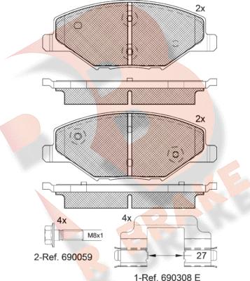 R Brake RB2110 - Гальмівні колодки, дискові гальма avtolavka.club
