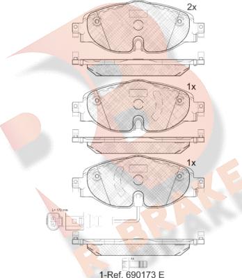 R Brake RB2111 - Гальмівні колодки, дискові гальма avtolavka.club