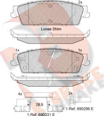 R Brake RB2139 - Гальмівні колодки, дискові гальма avtolavka.club