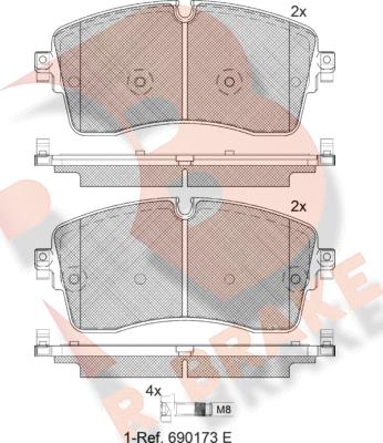 R Brake RB2335 - Гальмівні колодки, дискові гальма avtolavka.club