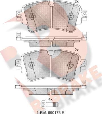 R Brake RB2256 - Гальмівні колодки, дискові гальма avtolavka.club