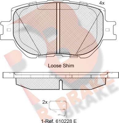 R Brake RB2200 - Гальмівні колодки, дискові гальма avtolavka.club