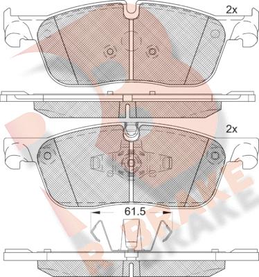 R Brake RB2236 - Гальмівні колодки, дискові гальма avtolavka.club