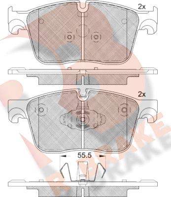 R Brake RB2238 - Гальмівні колодки, дискові гальма avtolavka.club