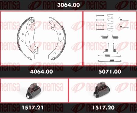 Remsa 3064.00 - Комплект гальм, барабанний механізм avtolavka.club