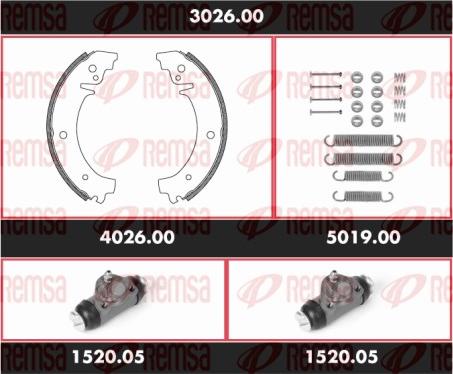 Remsa 3026.00 - Комплект гальм, барабанний механізм avtolavka.club