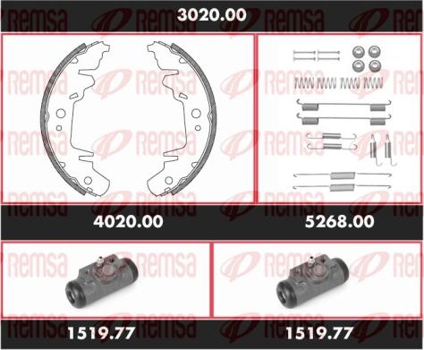 Remsa 3020.00 - Комплект гальм, барабанний механізм avtolavka.club