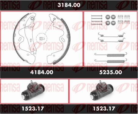 Remsa 3184.00 - Комплект гальм, барабанний механізм avtolavka.club