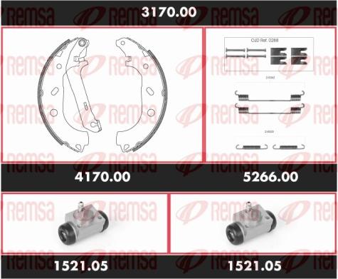 Remsa 3170.00 - Комплект гальм, барабанний механізм avtolavka.club