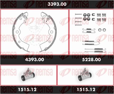 Remsa 3393.00 - Комплект гальм, барабанний механізм avtolavka.club