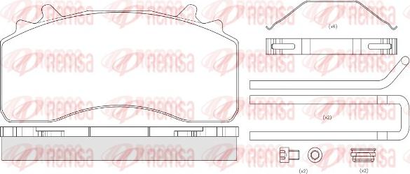 Remsa JCA 1526.80 - Гальмівні колодки, дискові гальма avtolavka.club