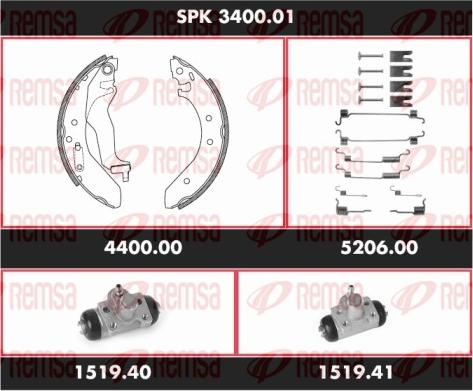 Remsa SPK 3400.01 - Комплект гальм, барабанний механізм avtolavka.club