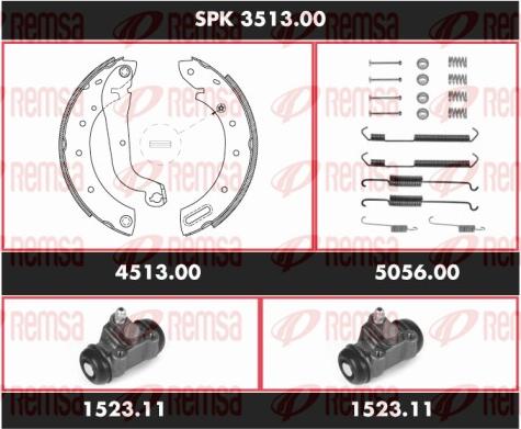 Remsa SPK 3513.00 - Комплект гальм, барабанний механізм avtolavka.club