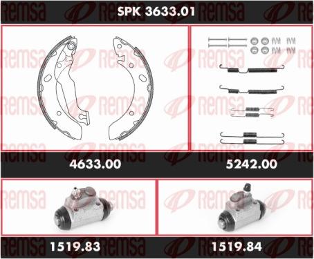 Remsa SPK 3633.01 - Комплект гальм, барабанний механізм avtolavka.club