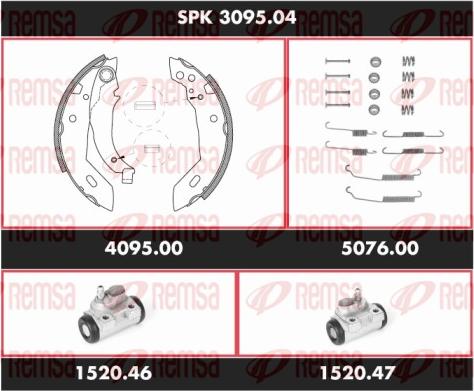 Remsa SPK 3095.04 - Комплект гальм, барабанний механізм avtolavka.club