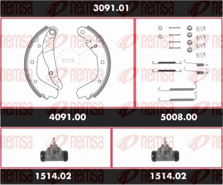 Remsa SPK 3091.01 - Комплект гальм, барабанний механізм avtolavka.club