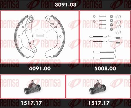 Remsa SPK 3091.03 - Комплект гальм, барабанний механізм avtolavka.club