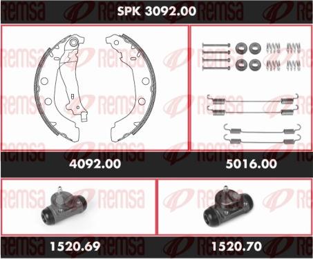 Remsa SPK 3092.00 - Комплект гальм, барабанний механізм avtolavka.club