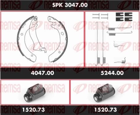 Remsa SPK 3047.00 - Комплект гальм, барабанний механізм avtolavka.club