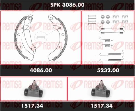 Remsa SPK 3086.00 - Комплект гальм, барабанний механізм avtolavka.club