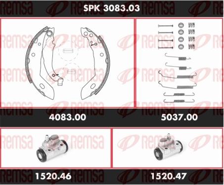 Remsa SPK 3083.03 - Комплект гальм, барабанний механізм avtolavka.club